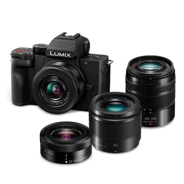 Imagen 0 de Cámara Micro 4:3 Panasonic Lumix DC-G100D + Objetivos H-FS12032E-K , H-FS45150EKA y H-H025E-K