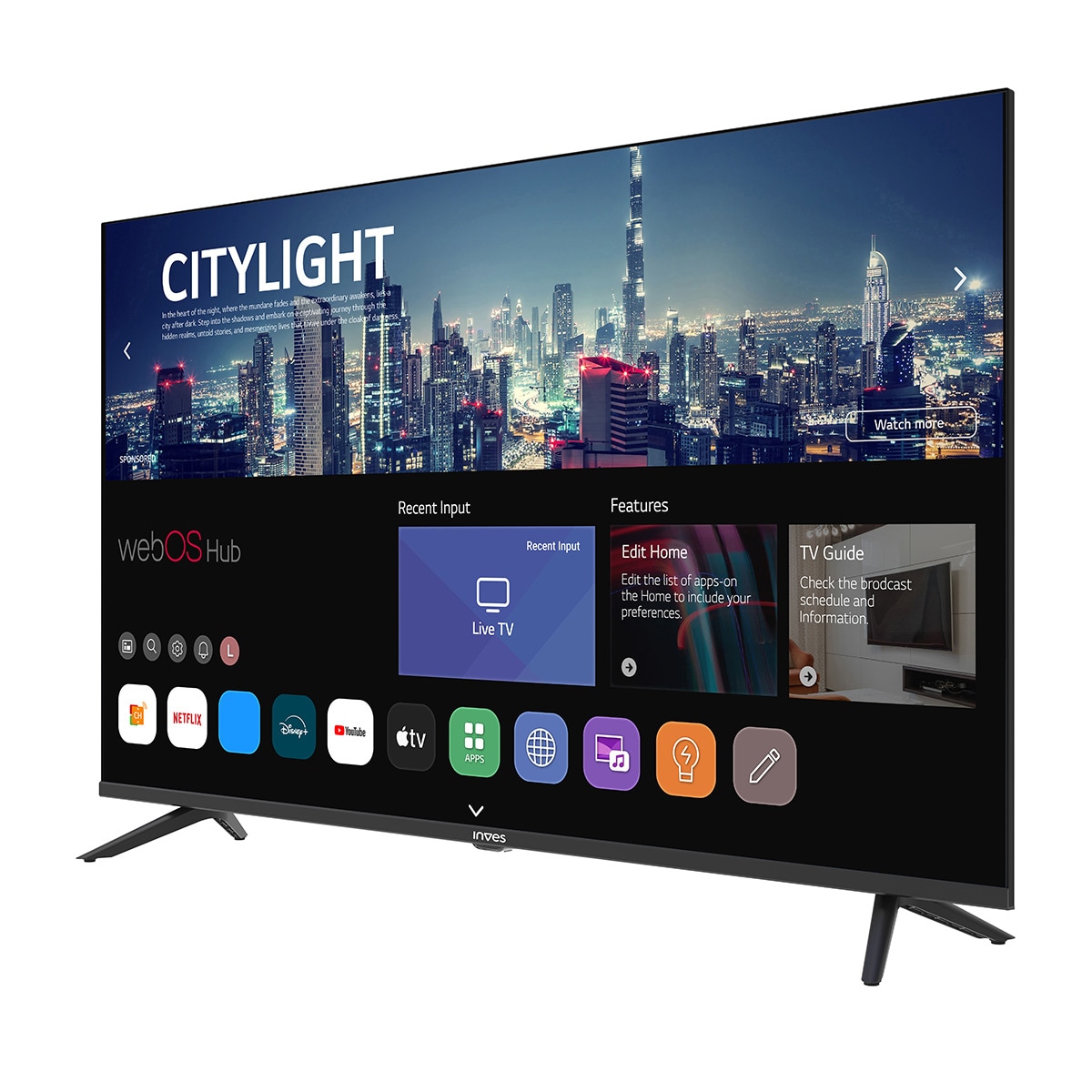 TV LED 109 cm (43") Inves LED-434KWBS2 4K SMT UHD 4K, Smart TV Negro-3