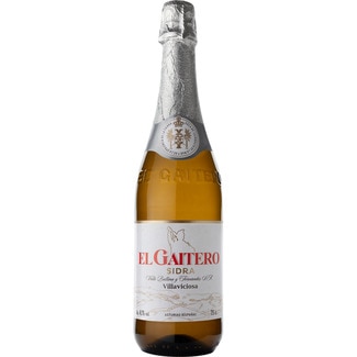 sidra achampanada etiqueta blanca botella 75 cl - El Gaitero