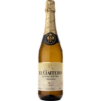 sidra achampanada extra etiqueta dorada botella 75 cl - El Gaitero