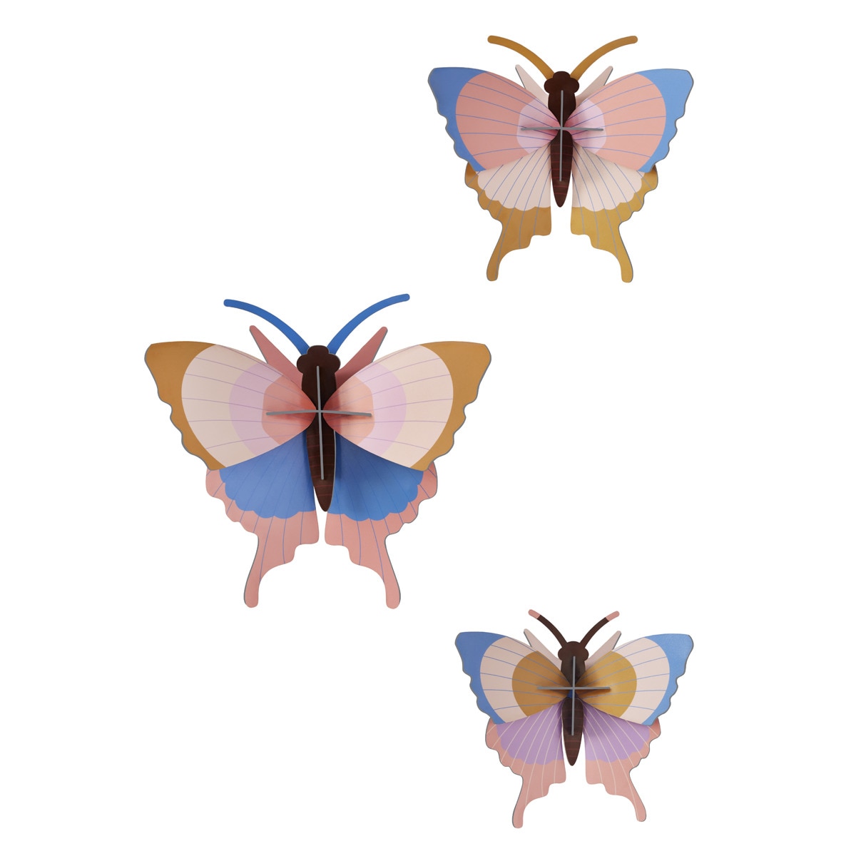 Imagem 0 de Mural em 3D Studio roof mariposas com acabamento dourado set de 3