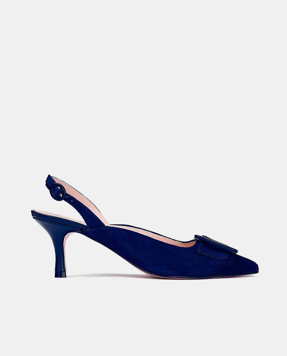 Carrie Dusty Nude Patent-Leather Sling Back 5.5 Azul-1