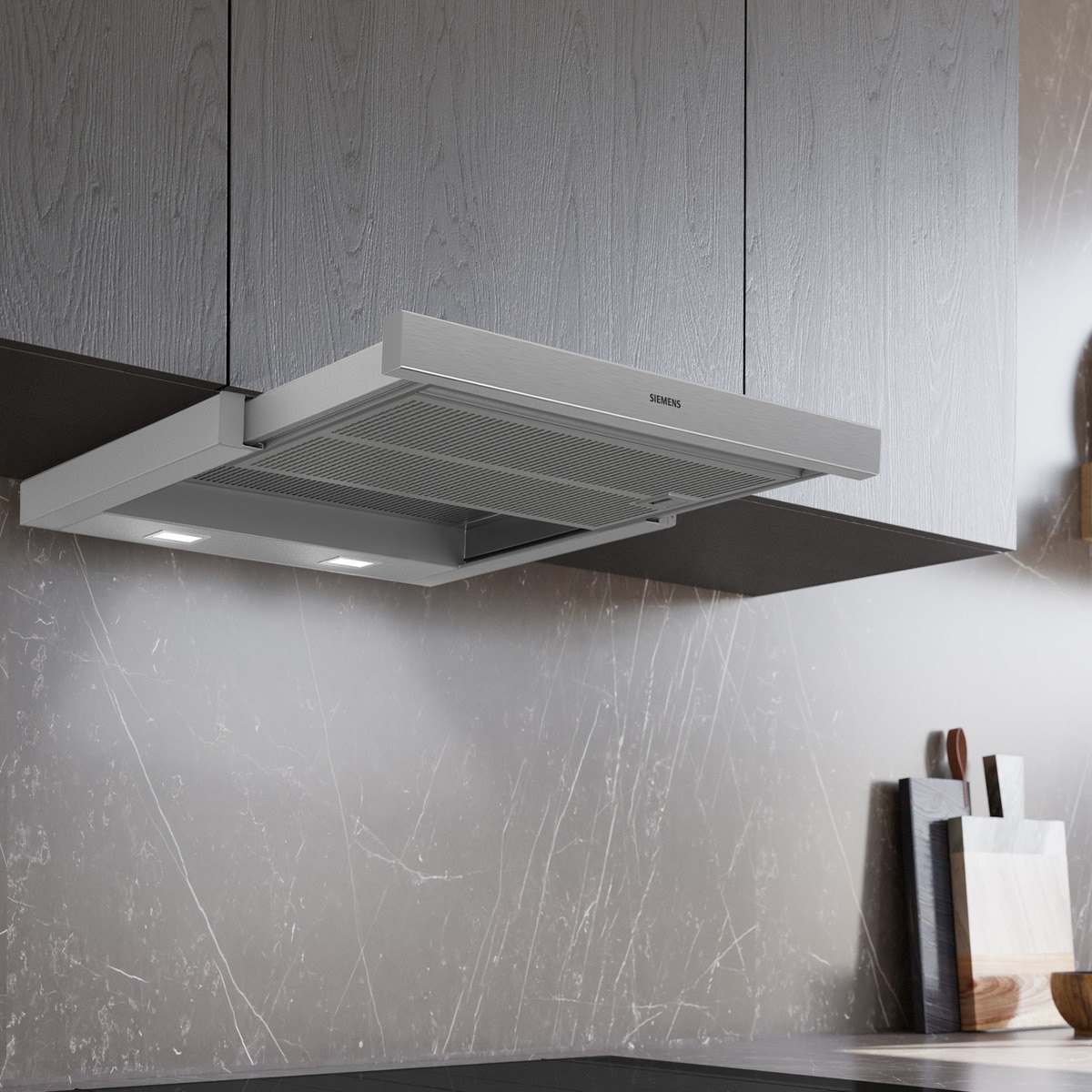 Exaustor Telescópico Encastrável Siemens iQ300 LI67SA531 com 4 Velocidades e de 60 cm - Metálico Prateado Aço-4