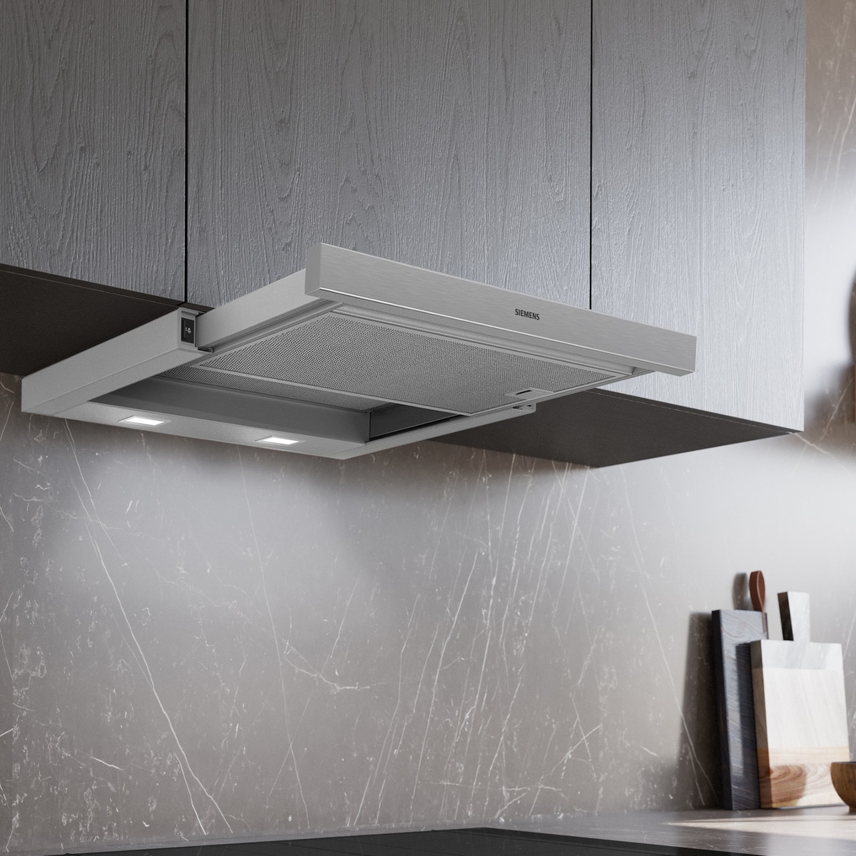 Exaustor Telescópico Encastrável Siemens iQ100 LI64MB521 com 3 Velocidades e de 60 cm - Metálico Prateado Inox-4