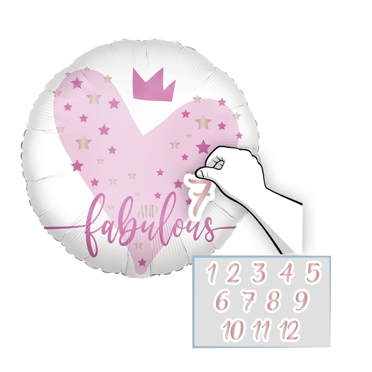 Globo foil  con pegatinas, cinta y peso 46cm Princess personalizable Liragram 1