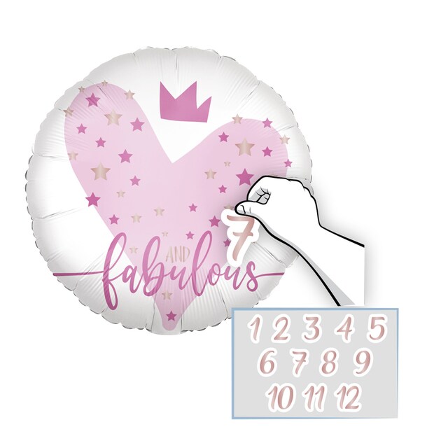 Imagen 0 de Globo foil  con pegatinas, cinta y peso 46cm Princess personalizable Liragram