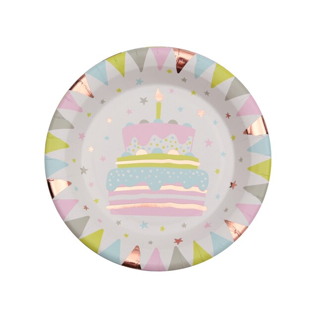 Imagen 0 de Pack 10 platos  papel  22.5cm tarta Liragram multicolor