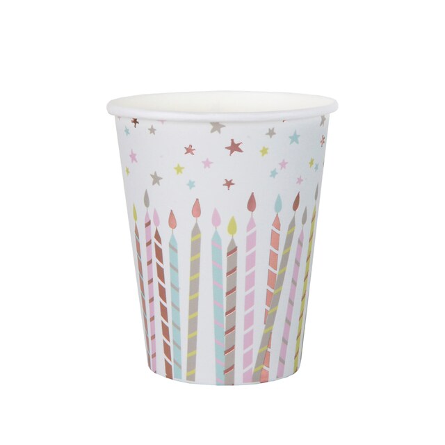 Imagen 0 de Pack 10 vasos Papel 270ml tarta Liragram multicolor