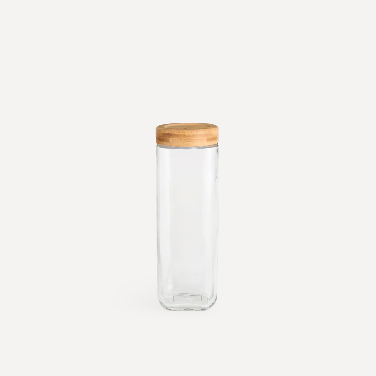 Frasco de Cozinha com Tampa de Rosca de Bambu Transparente-1