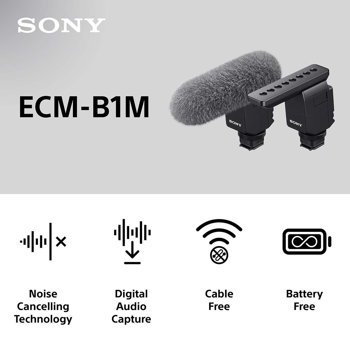 Micrófono direccional inalámbrico Sony ECM-B1M Negro-7