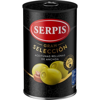 aceitunas rellenas de anchoa Sin Gluten lata 130 g neto escurrido - Serpis Gran Seleccion