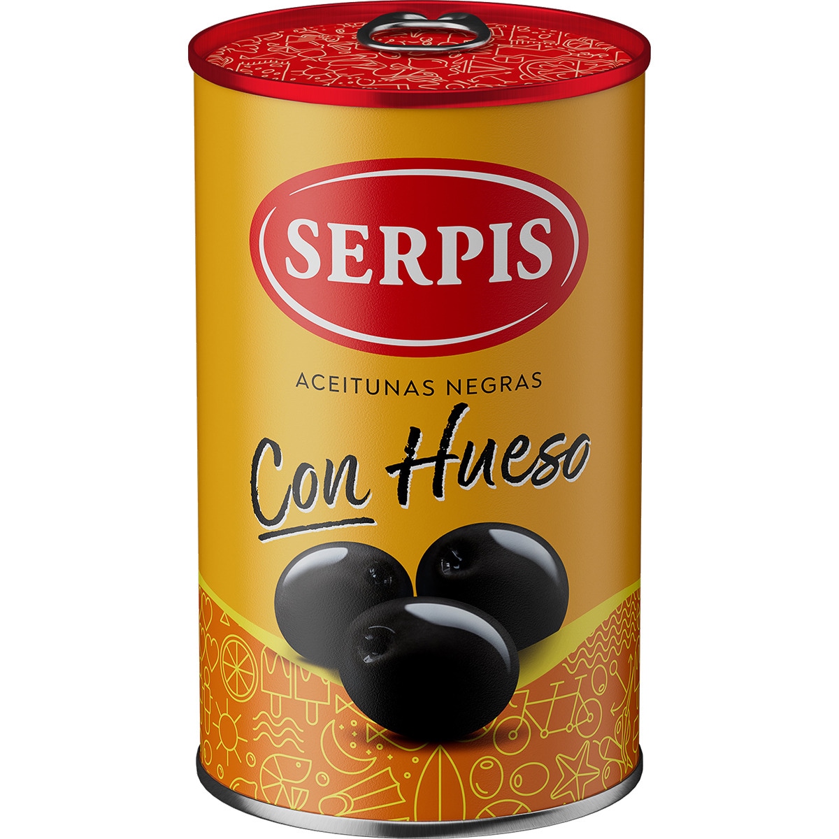 aceitunas cacereñas negras con hueso lata 160 g neto escurrido