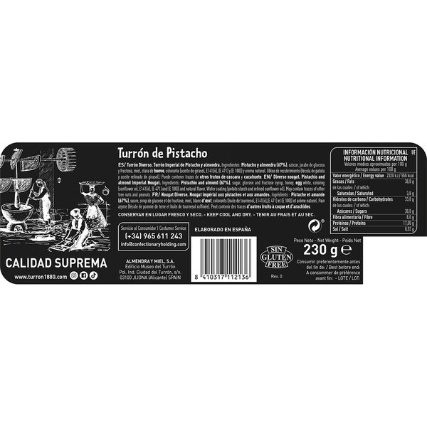 Pistazien-Turrón Tafel 230 g