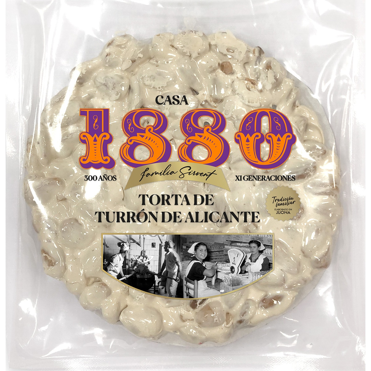 torta de turrón duro de Alicante Rilsan Sin Gluten IGP Jijona Calidad Suprema envase 225 g