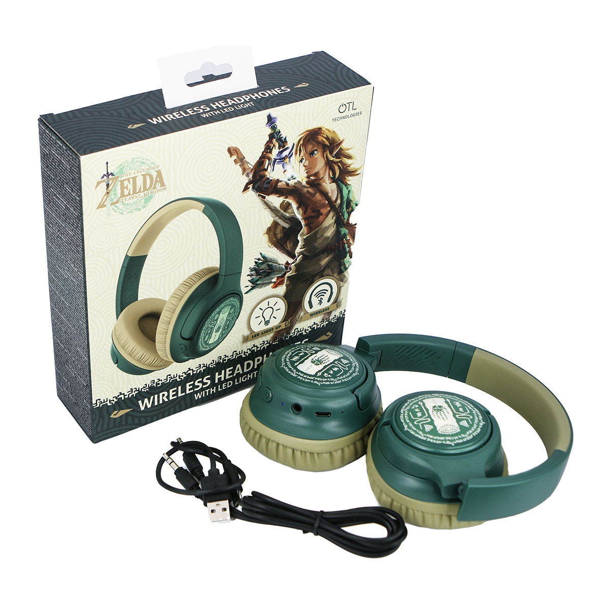 Auriculares Bluetooth com led Zelda Tears of the Kingdom 1