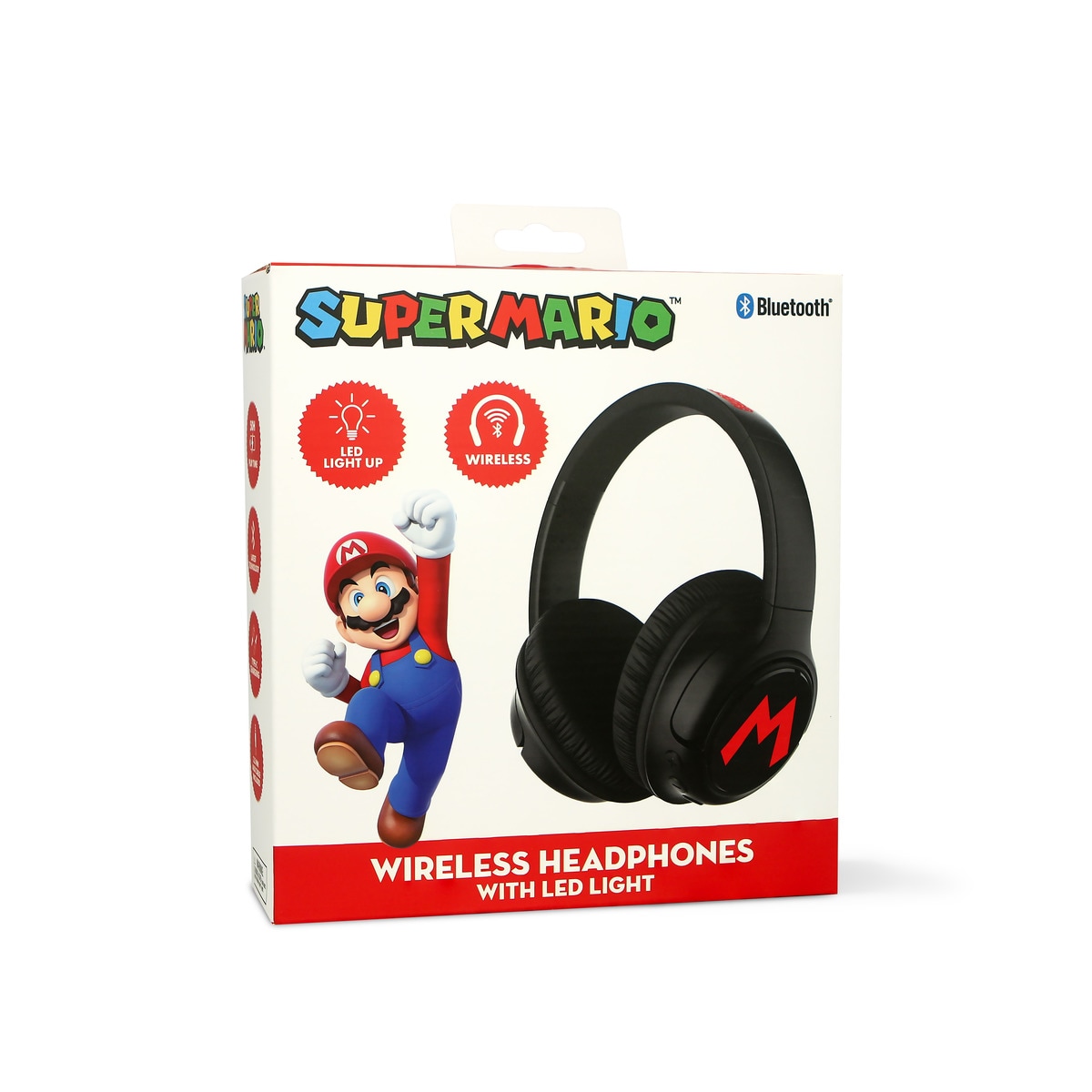 Auriculares Bluetooth com led Súper Mario Bros 5
