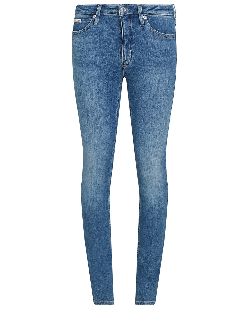 Jeans Skinny Fit com Cintura Média Azul-5