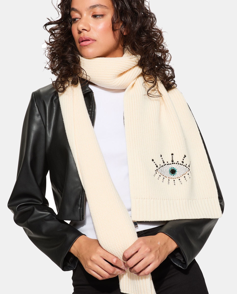 Cachecol Evil Eye Bege-2