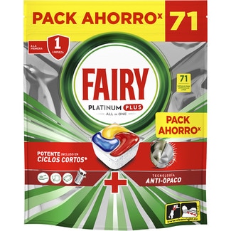 detergente lavavajillas Platinum Plus All in 1 bolsa 71 pastillas - Fairy