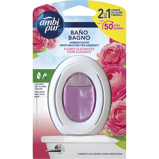 ambientador 2 en 1 flores elegantes blister 1 unidad - Ambipur Baño