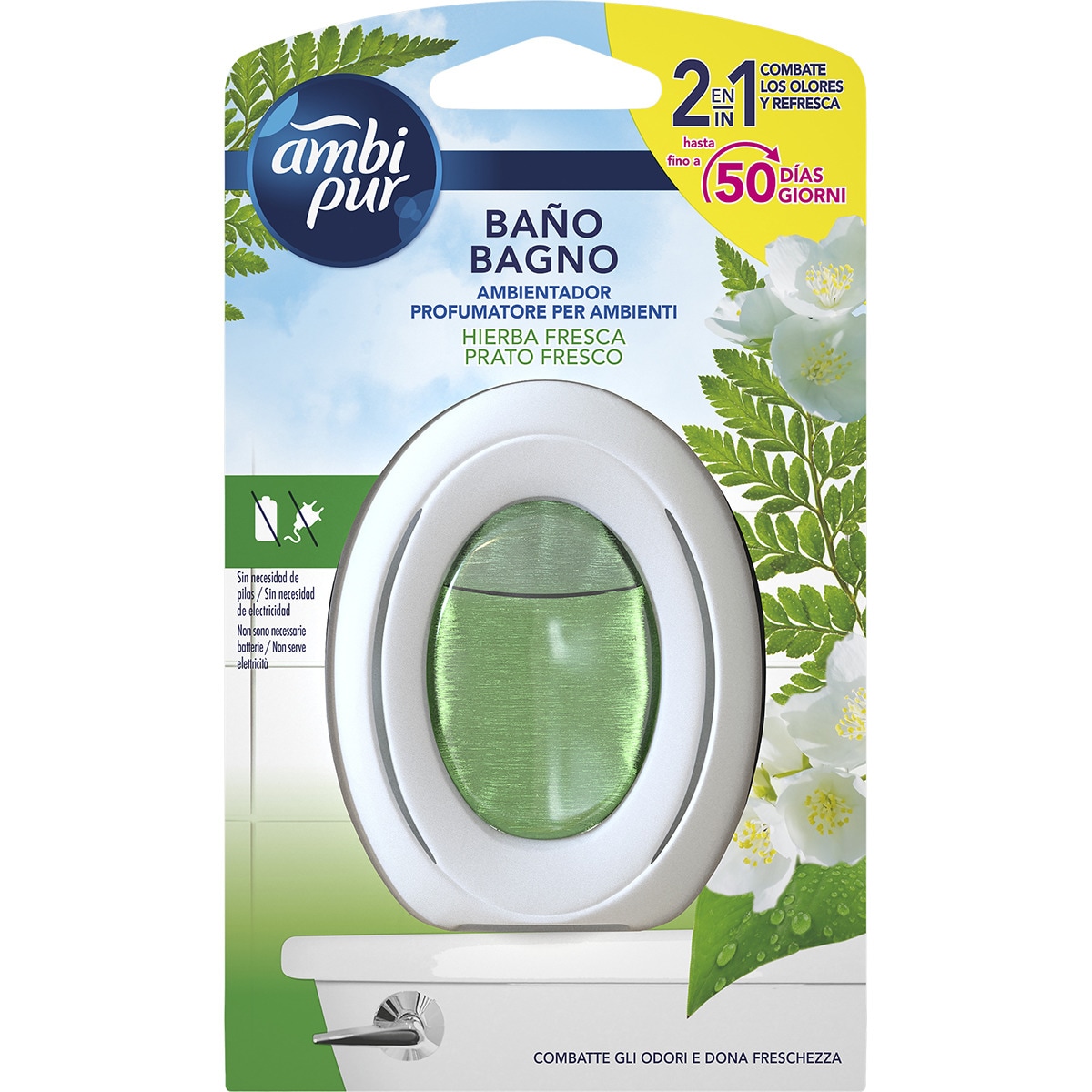 ambientador 2 en 1 hierba fresca blister 1 unidad