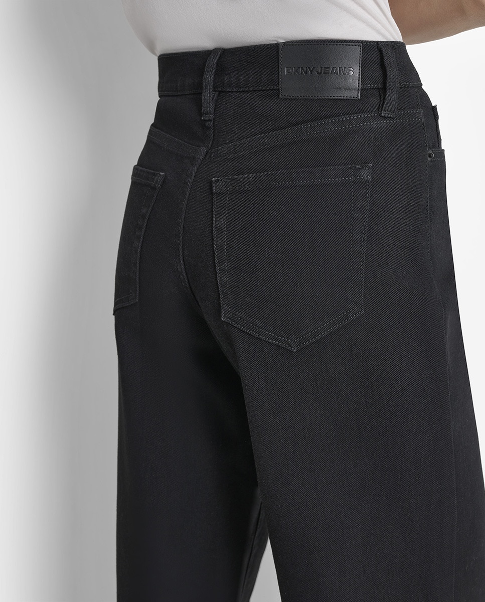 Jeans Largas com Cintura Subida Azul-3