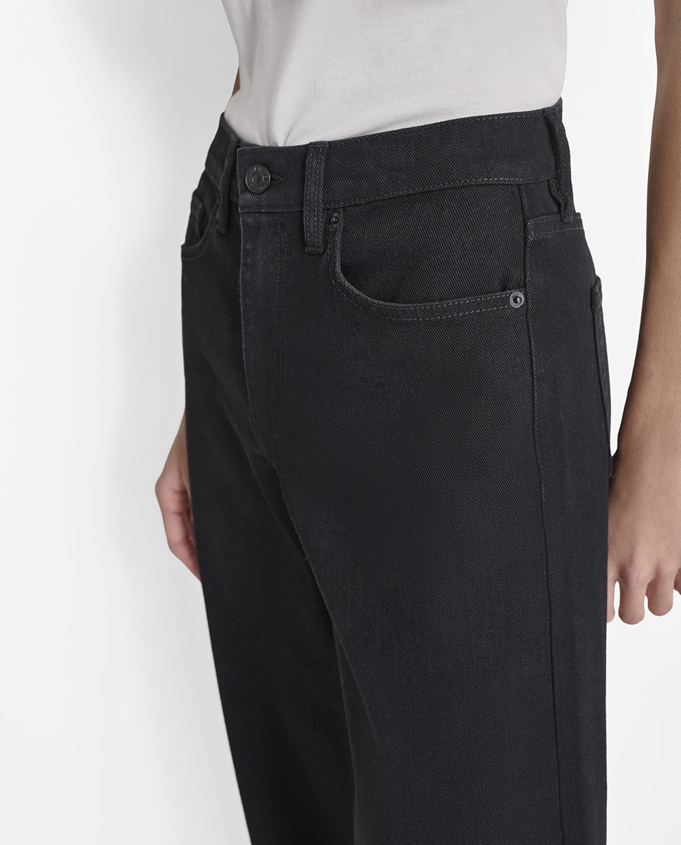 Jeans Largas com Cintura Subida Azul-5