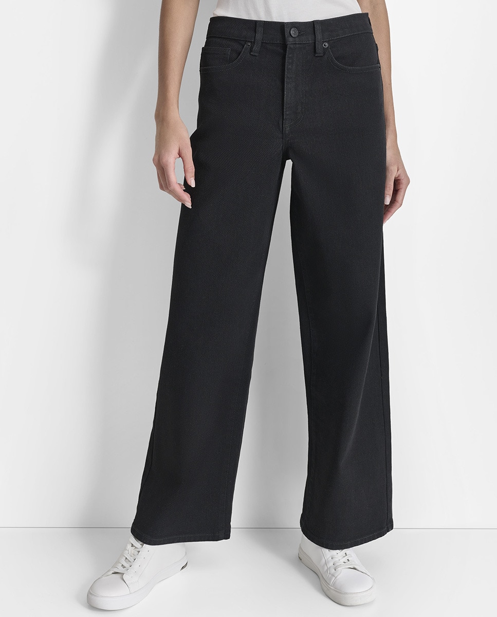 Jeans Largas com Cintura Subida Azul-6