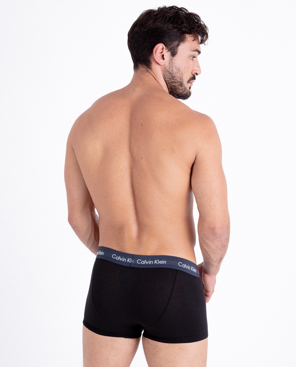 Pack de 5 Boxers Justos com Cintura Baixa - Cotton Stretch Preto-14