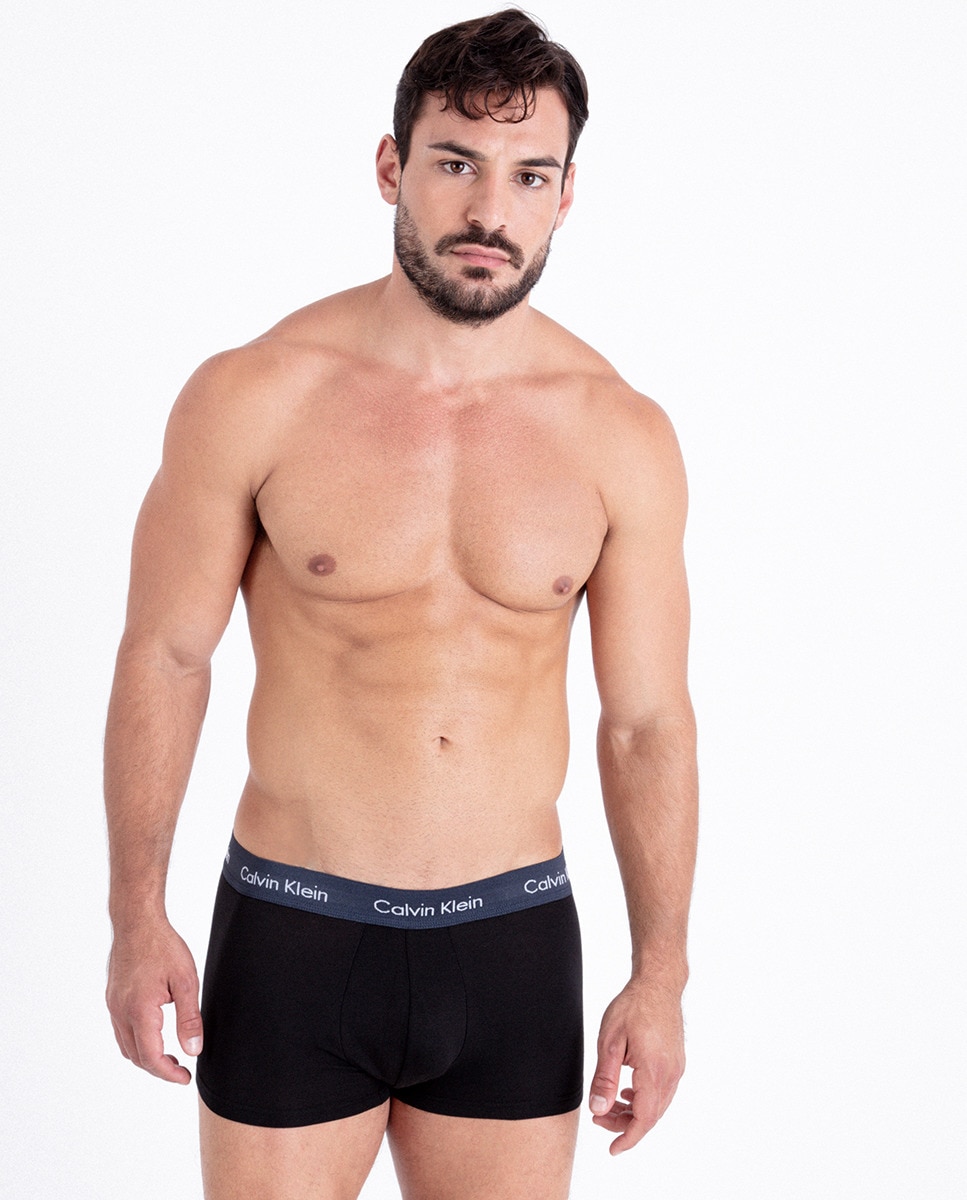 Pack de 5 Boxers Justos com Cintura Baixa - Cotton Stretch Preto-13