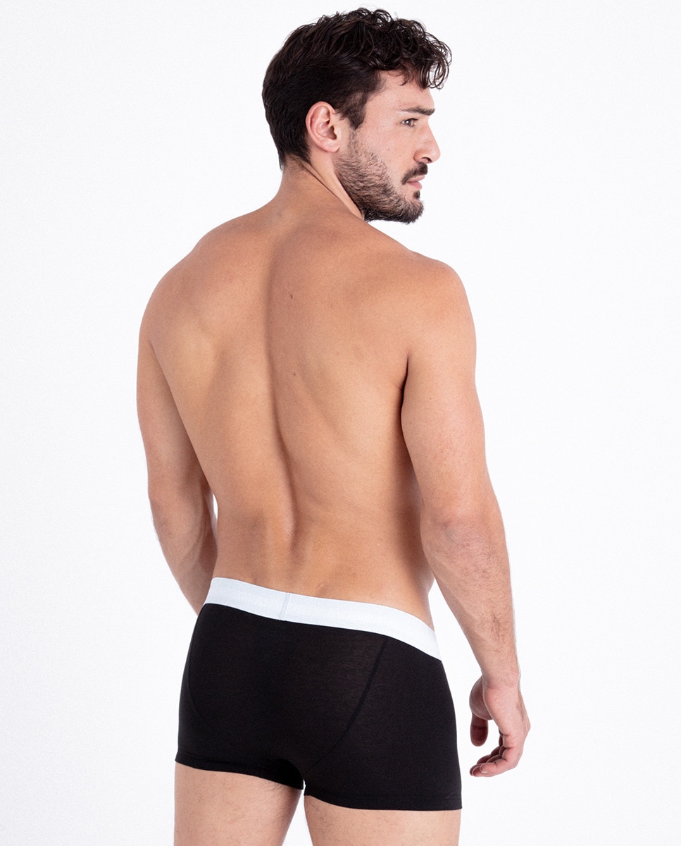 Pack de 5 Boxers Justos com Cintura Baixa - Cotton Stretch Preto-11