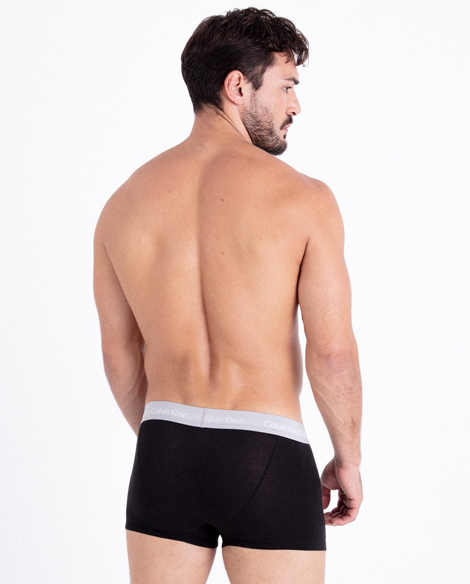 Pack de 5 Boxers Justos com Cintura Baixa - Cotton Stretch Preto-8