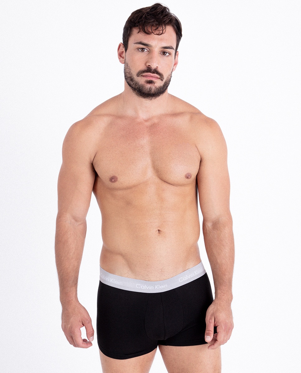 Pack de 5 Boxers Justos com Cintura Baixa - Cotton Stretch Preto-7