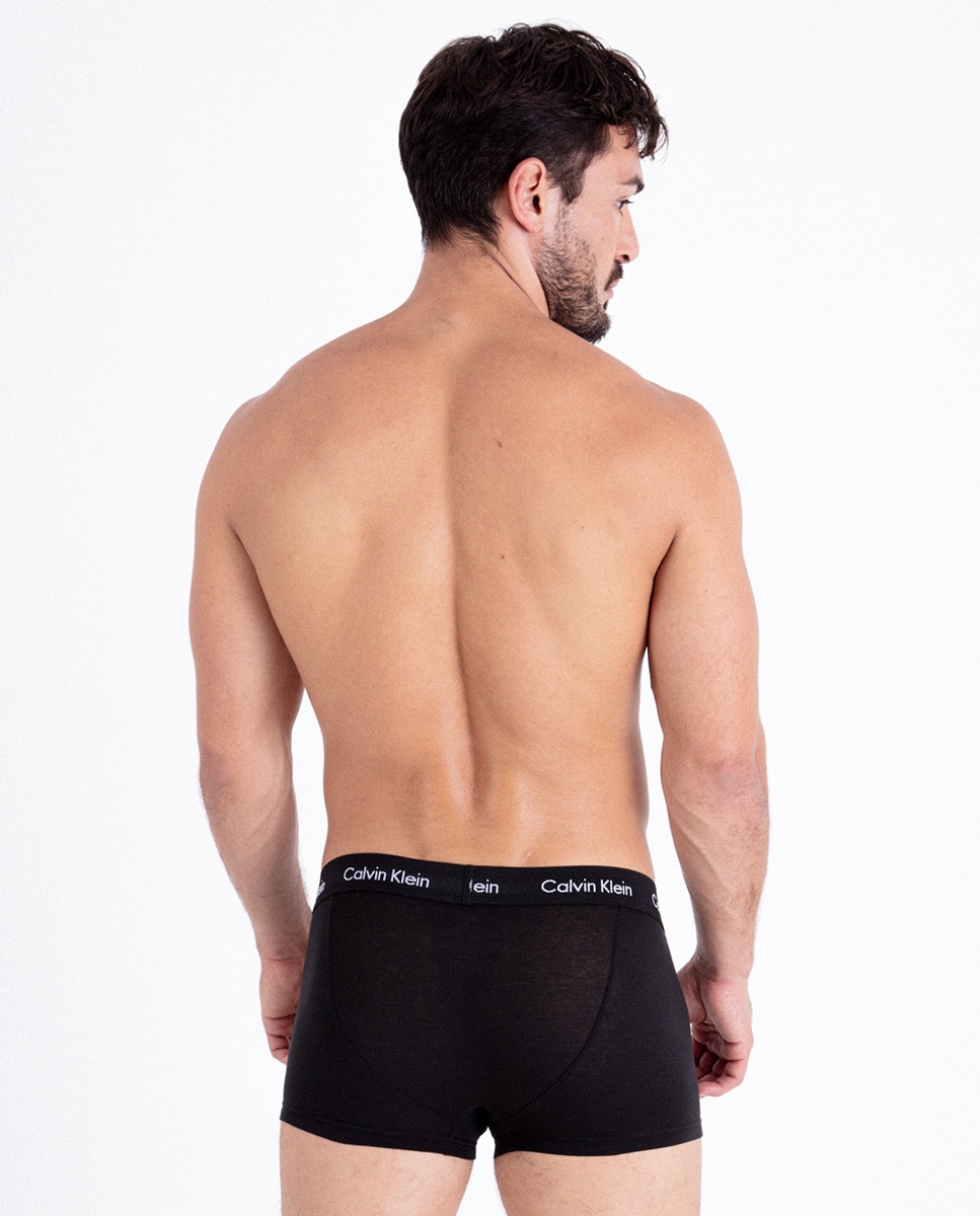 Pack de 5 Boxers Justos com Cintura Baixa - Cotton Stretch Preto-5