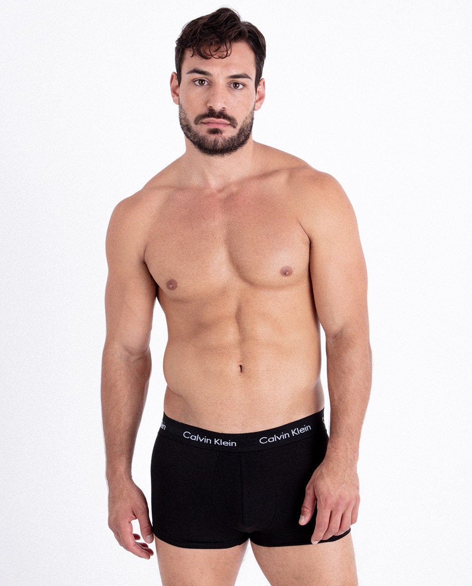 Pack de 5 Boxers Justos com Cintura Baixa - Cotton Stretch Preto-4