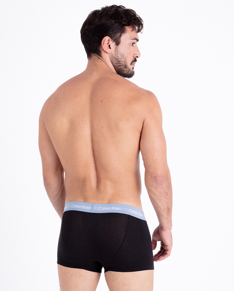 Pack de 5 Boxers Justos com Cintura Baixa - Cotton Stretch Preto-2