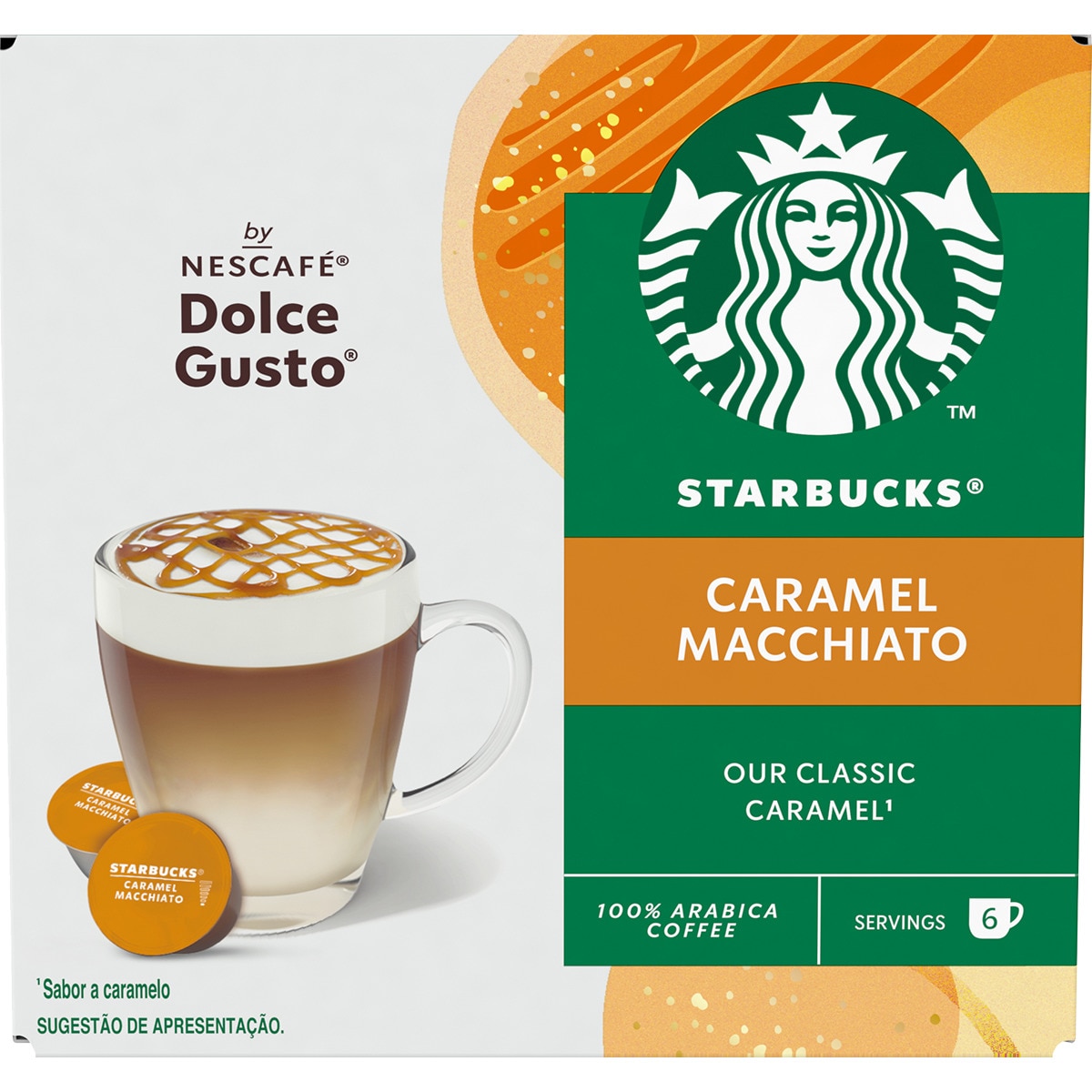 Café Macchiato Caramelo para Dolce Gusto embalagem 12 cápsulas
