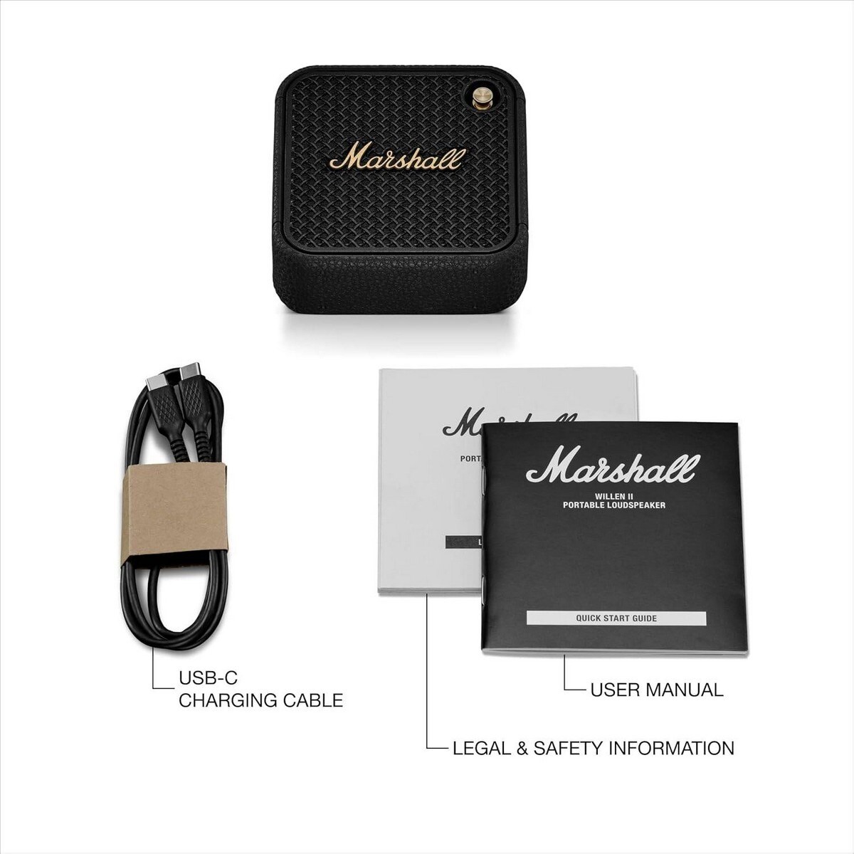 Coluna Portátil Marshall Willen II - Black & Brass Preto-13