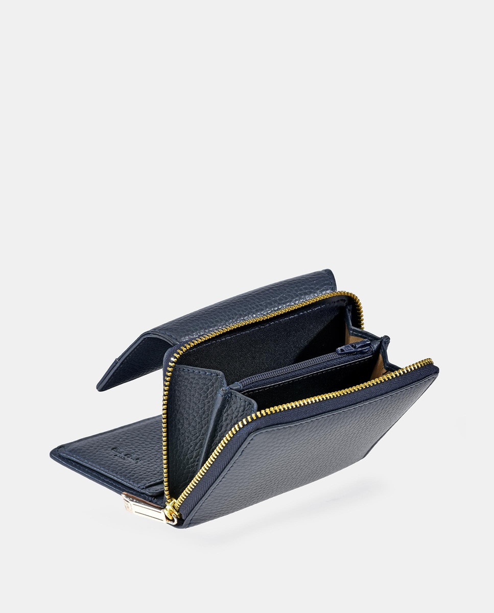 Porta-Moedas em Pele com Secção para Notas - Vermelho Azul-8