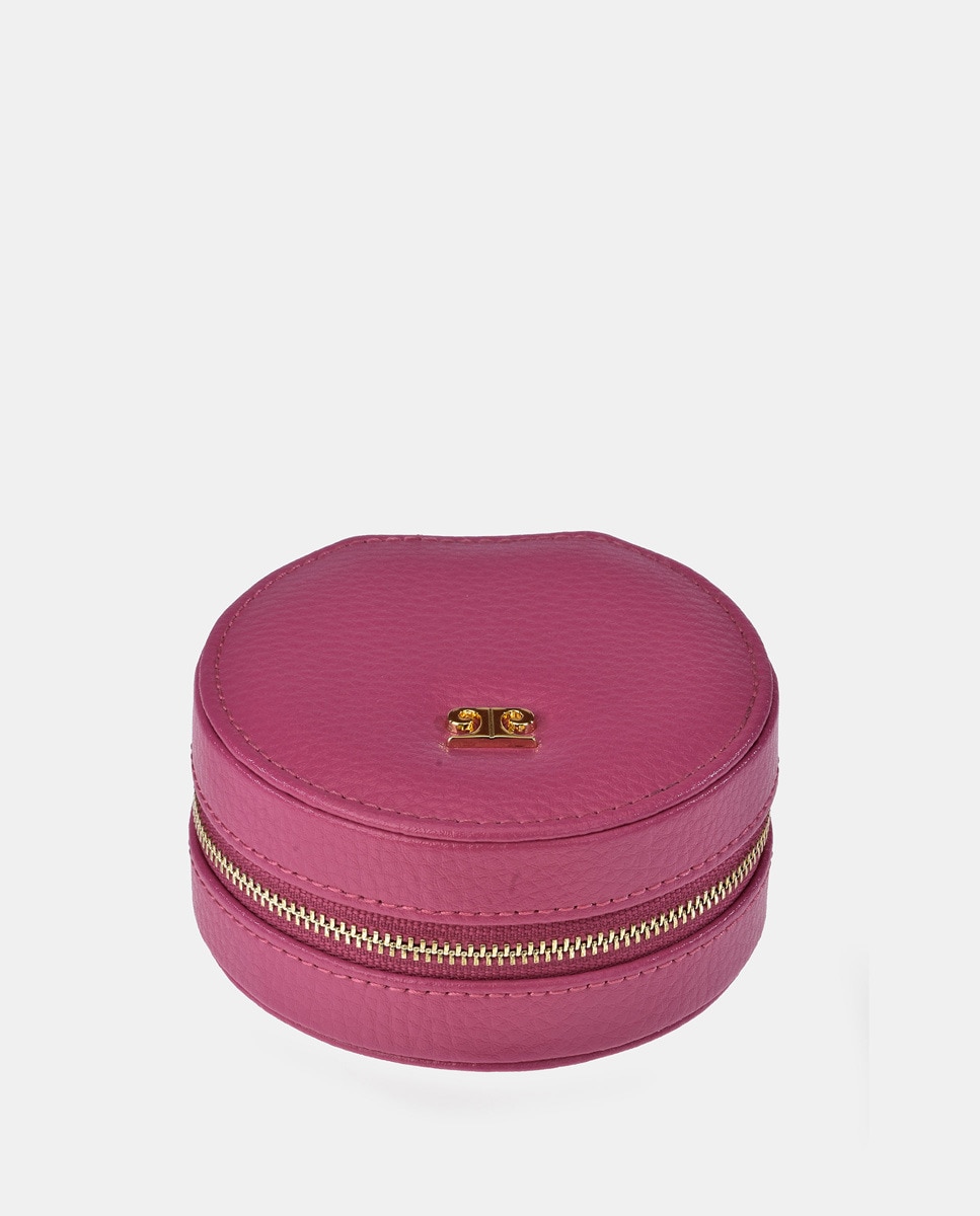 Imagen 1 de Joyero mujer redondo en piel color ocean - Pierre Cardin - Fucsia Fucsia