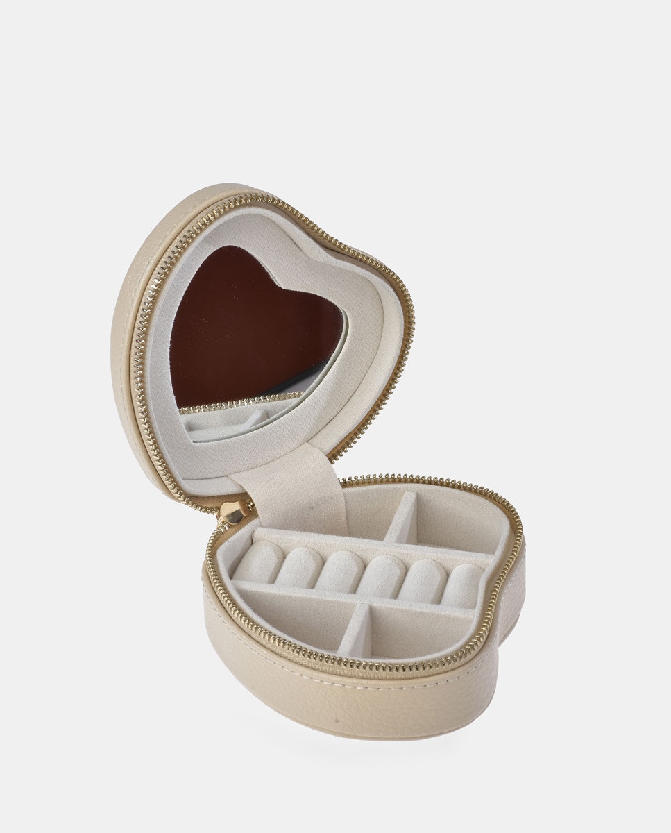 Imagen 3 de Joyero mujer con forma de corazón en piel color ocean - Pierre Cardin - Beige Beige