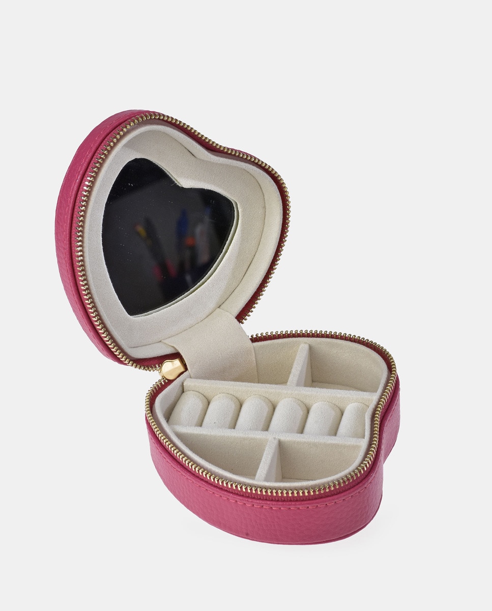 Imagen 3 de Joyero mujer con forma de corazón en piel color ocean - Pierre Cardin - Fucsia Fucsia