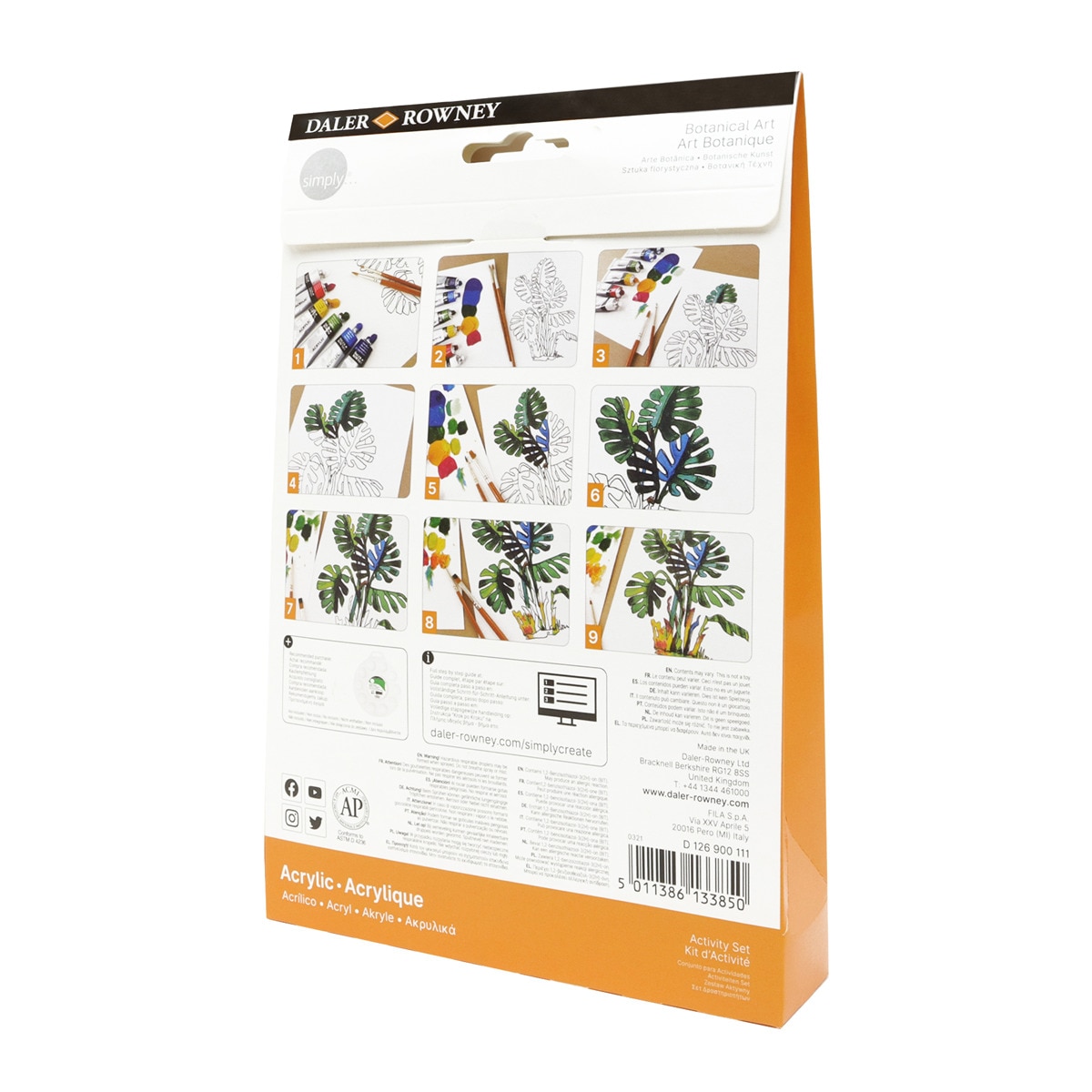 Activity set acrílico temática botánica Simply Daler-Rowney Multicolor-3