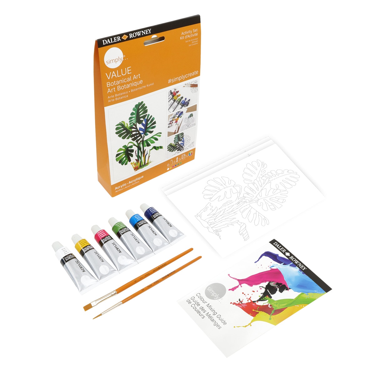 Activity set acrílico temática botánica Simply Daler-Rowney Multicolor-2