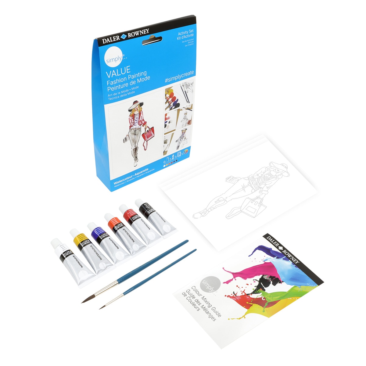 Activity set acuarela temática moda Simply Daler-Rowney Multicolor-2