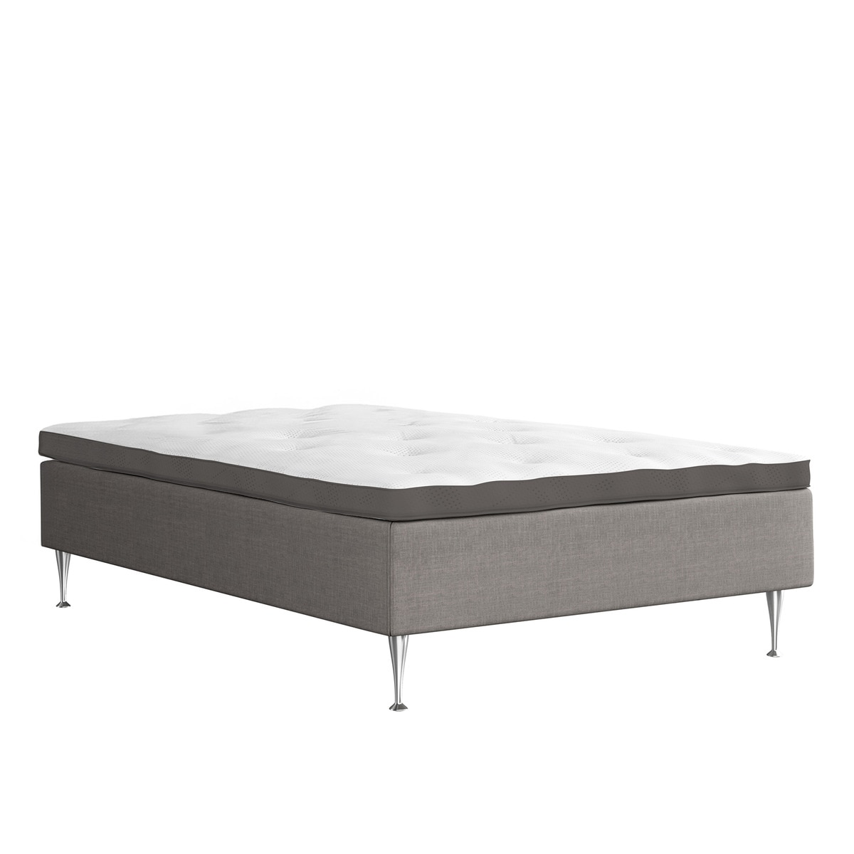 Cama con colchón Integrado en base partida con patas y topper extra firme Vaxo Klassisk Hamta Kraft by Scapa Gris oscuro-1