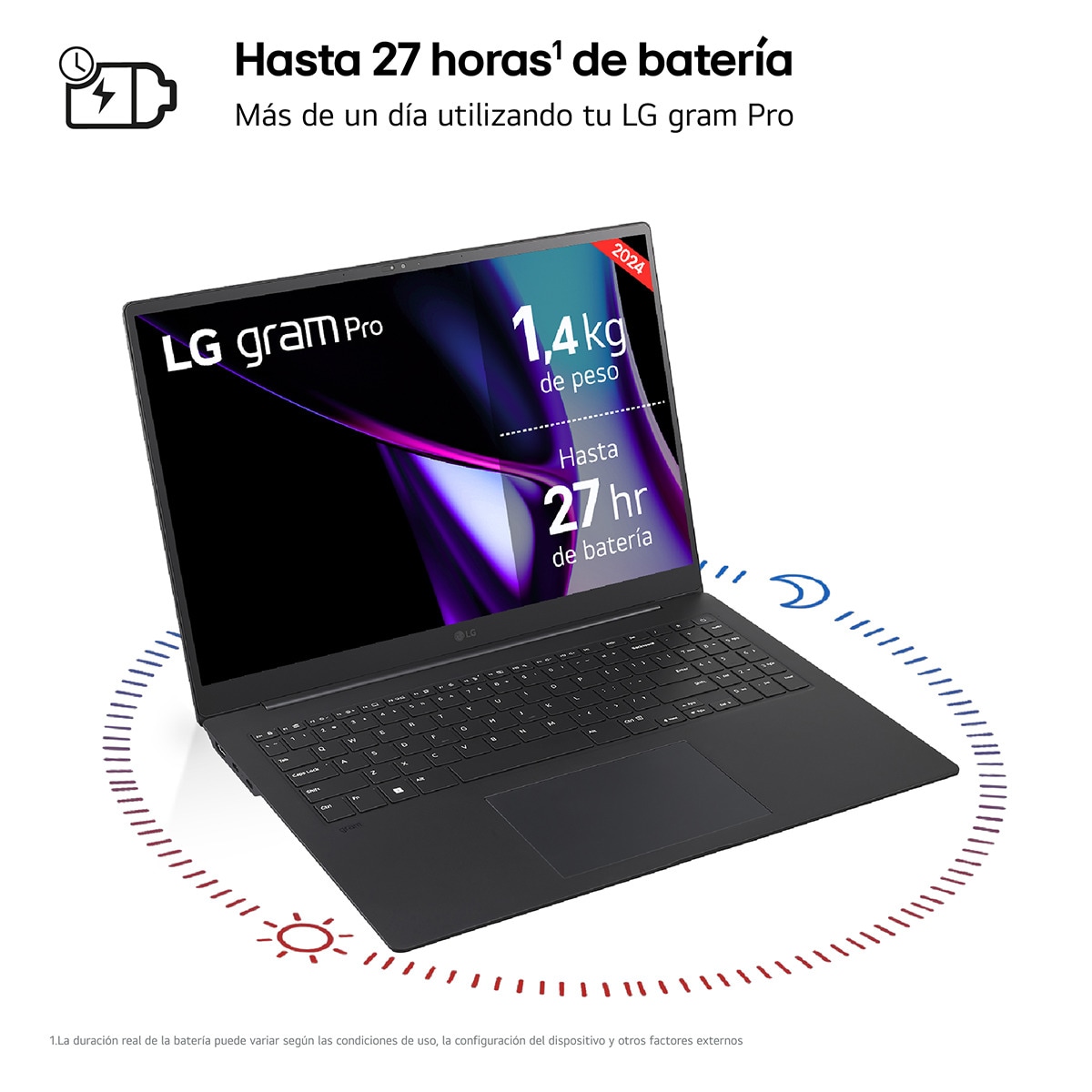 Portátil LG gram Pro 17Z90SP, Intel Core Ultra 7-155H, 32GB, 1TB SSD, GeForce RTX 3050 4GB, 17", W11 Negro-6