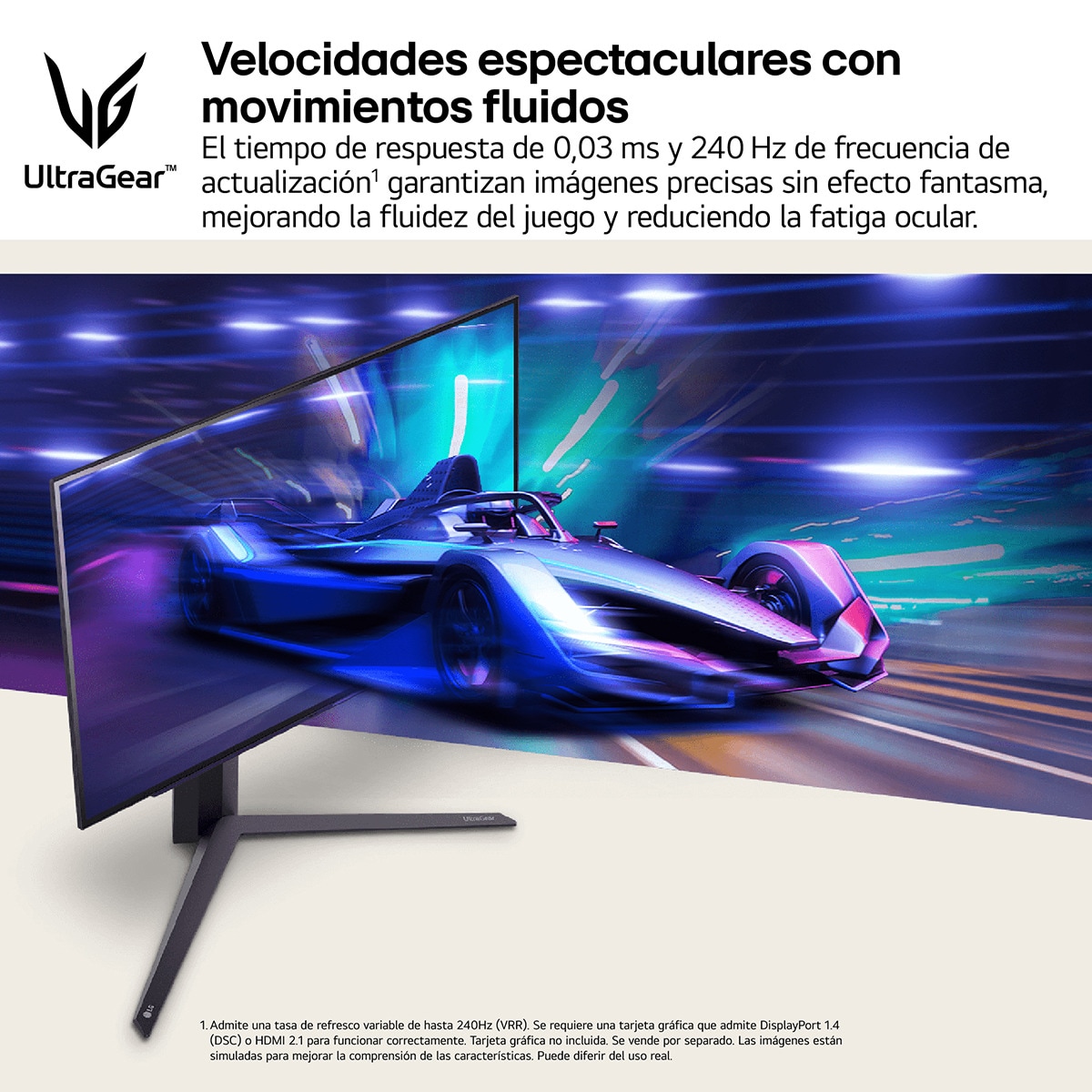 Monitor Gaming 68,3 cm (27") LG UltraGear 27GS95QE-B, 240 Hz, OLED QHD, DisplayHDR True Black 400, AMD FreeSync 2