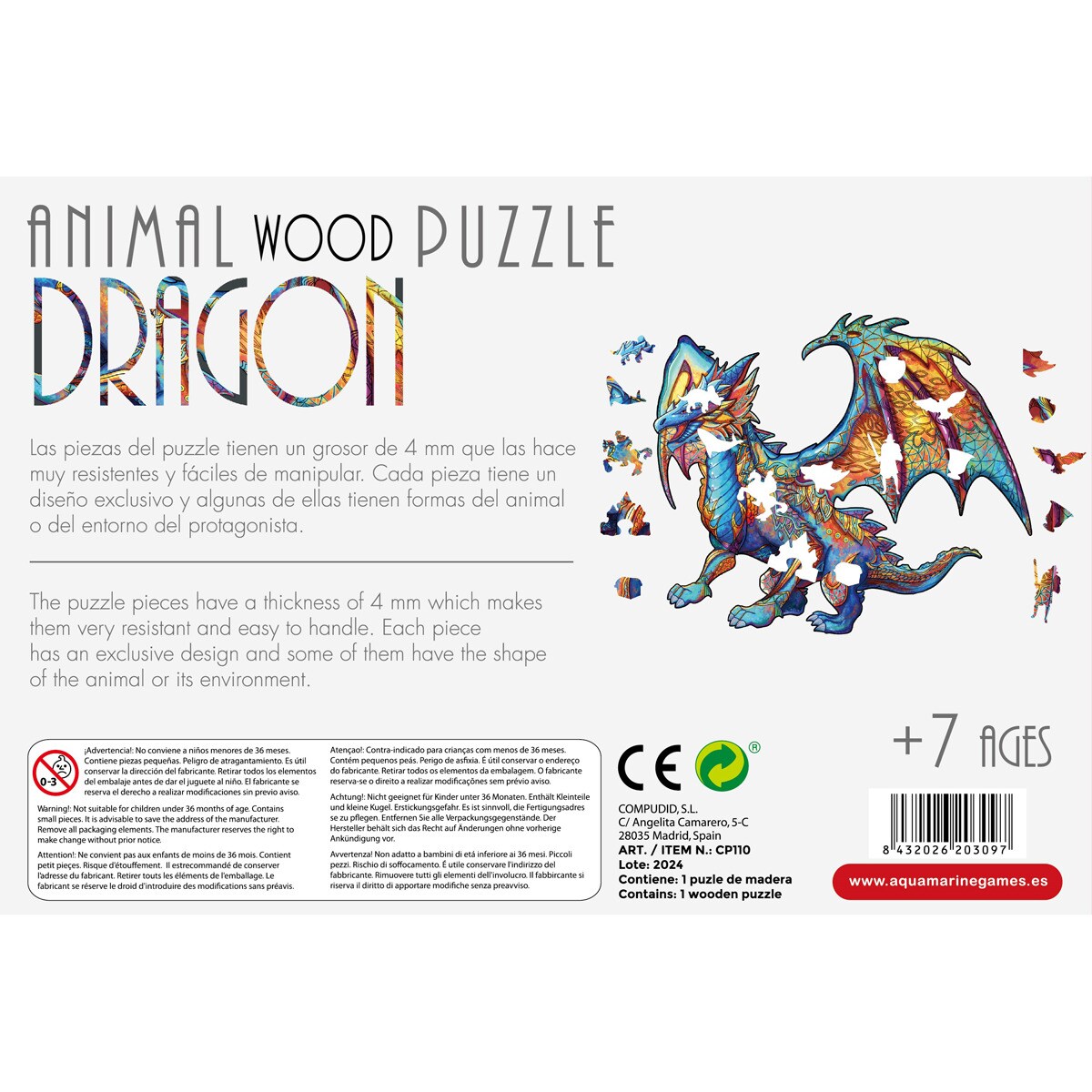 Aquamarine Games Holz-Puzzle Set 3-tlg – Knifflige Geduldspiele In Holzbox