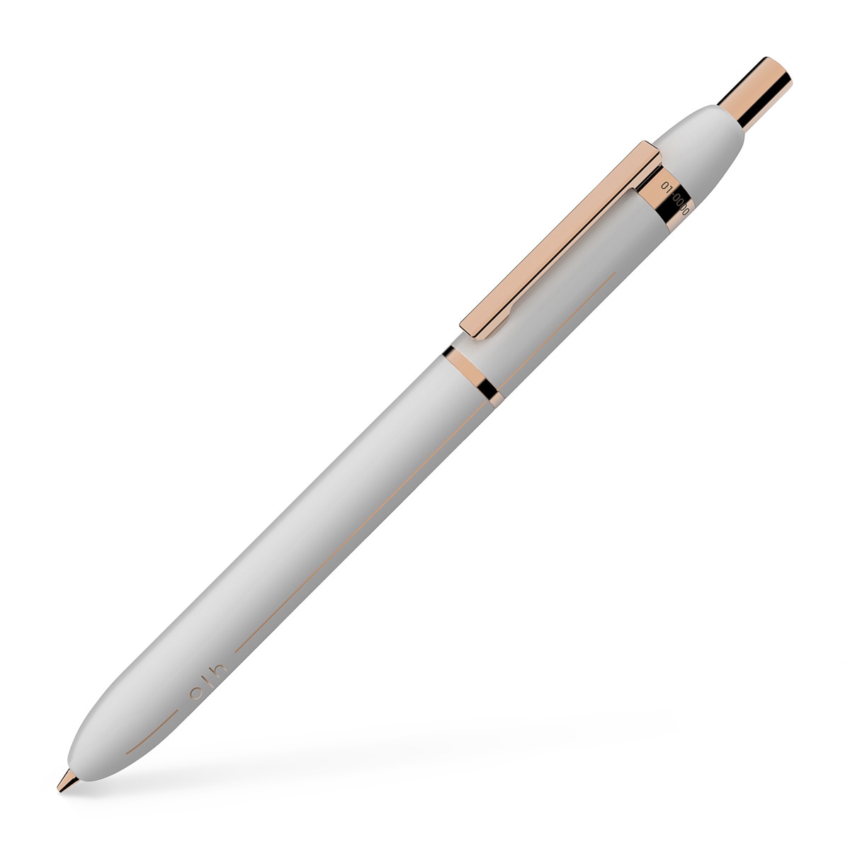 Lapiseira com Corpo de Latão Lacado com Clip Revestido em Oro Rosa Otto Hutt - Branco Branco-1